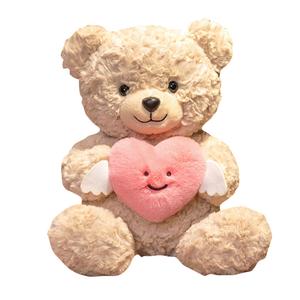 Мягкая и милая плюшевая кукла медвежонок-ангел 25см/30см высотой MLING, коричневый