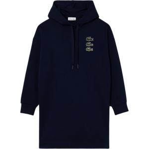 LACOSTE Женское платье с длинными рукавами морского синего цвета
