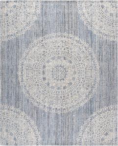 Ковер SAFAVIEH, 305 x 427 см, коллекции Ebony - Blue & Ivory, ручной работы из шерсти, идеально для гостиной, столовой, спальни (EBN106M)