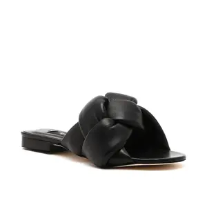 Женские кожаные тапочки Msgm, черный