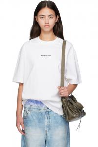 Acne Studios Футболка с белым штампом и логотипом