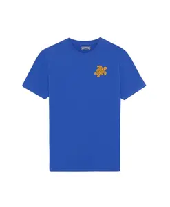 Мужская футболка из органического хлопка с вышитой черепахой. Vilebrequin, синий