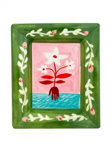 Поднос Con Amore, Fiore Bianchi (17 x 20 см) Bitossi Home, зеленый