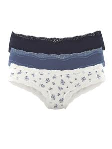 Трусы Vivance, цвет creme bedruckt, blau uni, navy uni