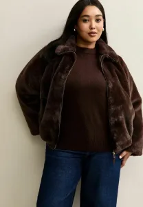 Зимняя куртка-бомбер curves New Look Curves, Dark Brown