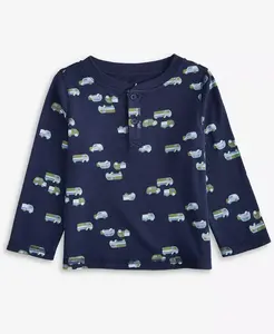 Футболка с длинным рукавом и принтом Geo Trucks для мальчиков First Impressions, синий