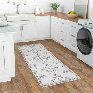 Ковер nuLOOM, 77 x 183 см, с антискользящей основой, устойчивый к пятнам, можно стирать в стиральной машине, низкопрофильный для гостиной, спальни и столовой, Evalyn Cream