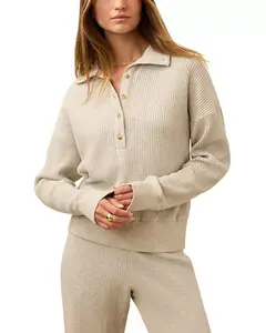 Топ-Поло Apres с вафельной отделкой Faherty, бежевый