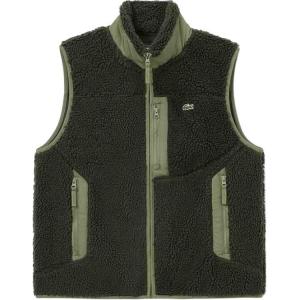 LACOSTE Флисовая жилетка, Dark Green/Khaki Green