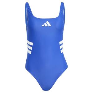 Купальник слитный Adidas 3-Stripes U-back, синий