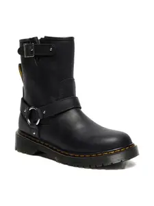 Кожаные байкерские ботинки Genaya Dr. Martens Kids, черный
