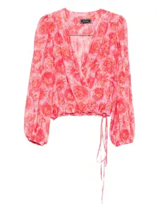 Блузка с цветочным принтом STYLAND, розовый