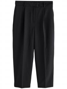 Next Широкие плиссированные брюки в черном цвете