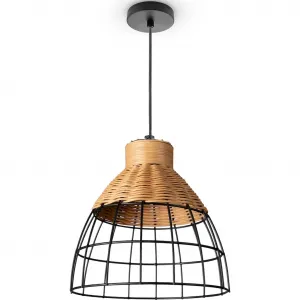 Подвесной светильник PUCU E27, абажур из ротанга, светодиодная подвесная лампа, лампа для столовой в стиле бохо, винтаж E27 Paco Home, черный