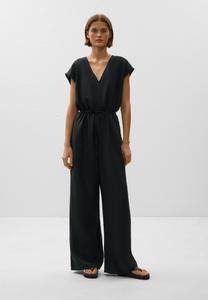 Комбинезон LONG LINEN WITH RUCHING AT THE WAIST OYSHO, черный