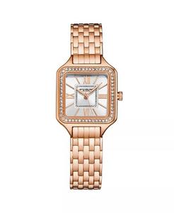 Женские часы Symphony из нержавеющей стали розового золота, серебристый циферблат, квадратные часы 36 мм Stuhrling, розовый