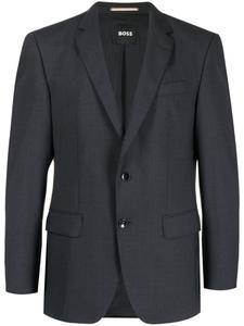 BOSS однобортный пиджак из смесовой шерсти, черный