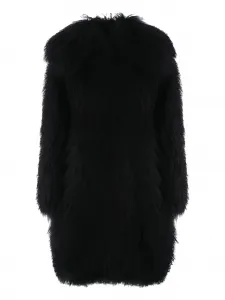 Пальто из овчины Alaïa, черный