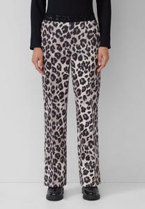 Брюки s.Oliver BLACK LABEL WIDE-LEG AUS MIT LOGO-GUMMIBUND, Beige/Grey