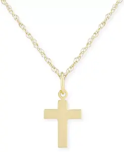 Ожерелье с плоским крестом из 14-каратного золота Macy'S, gold