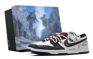 Nike Кроссовки для скейтбординга Dunk Abrasion Resistant низкие Unisex черные белые красные