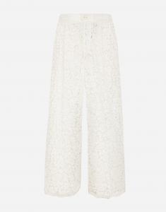 Брюки из кружевной ткани на заказ Dolce & Gabbana, белый