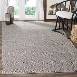 Ковер SAFAVIEH, 92 x 153 см, Montauk Collection, Ivory & Chocolate, ручное плетение, хлопок, идеален для помещений с высокой проходимостью: прихожая, гостиная, спальня (MTK515M)