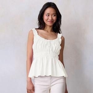 Женская майка-бэбидолл со сборками Lc Lauren Conrad, цвет white knight