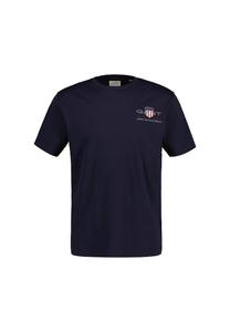 Мужская футболка - REG ARCHIVE SHIELD EMB, круглый вырез, короткие рукава, вышивка GANT, синий