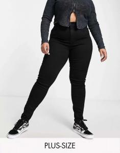 Черные джинсы скинни с завышенной талией Noisy May Curve Callie