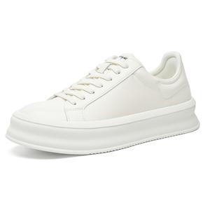 MODENGPAN Легкие дышащие низкие скейтерские кроссовки для мужчин с эффектом увеличения роста белые, цвет White