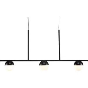 Подвесной светильник CONTINA G9 с текстильным кабелем, ручное выдувное опаловое стекло Nordlux, черный