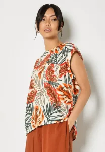 Блузка с тропическими листьями Apricot, Khaki