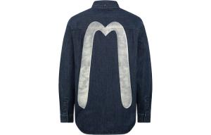 Рубашка мужская джинсовая синяя Evisu, синий