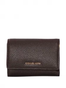 Трехсекционный кожаный кошелек Michael Kors Kids, коричневый