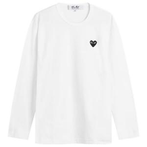 Comme Des Garçons Play Черная футболка с длинными рукавами и сердечками