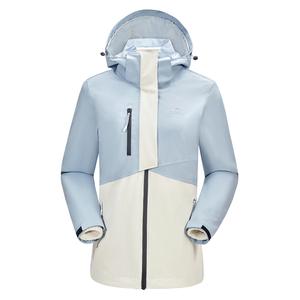 Ветровка женская CAMEL всепогодная водонепроницаемая и ветрозащитная для сохранения тепла, сиреневая/теплый белый