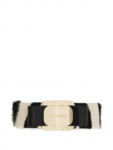 Невидимка Vara Bow с зебровым принтом Ferragamo, черный