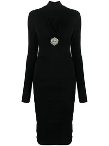 Платье миди с аппликацией Roberto Cavalli, черный