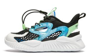 Back Rise 2.0 Амортизирующая и дышащая детская повседневная обувь черно-синяя QIAODAN для детей от 3 до 7 лет