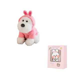 Креативный худи West Highland Puppy Dolls плюшевая кукла высота 11cm/25cm/40cm/50cm CHONGRONGLIANYU, розовый