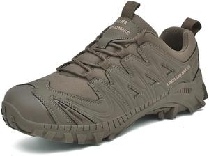 Мужские тактические ботинки Водонепроницаемые походные кроссовки для тренировок на улице, путешествий, с противоскользящей подошвой, долговечные, для осени и весны Qacksv, коричневый