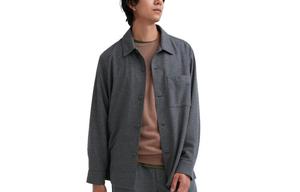 Рубашка унисекс небесно-серая Uniqlo, серый