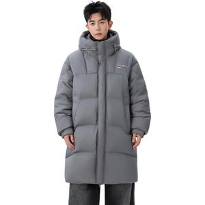 Пуховик Unisex с капюшоном утепленный WARRIOR, серый (diy badge)