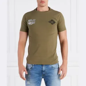 Футболка стандартного кроя Replay, хаки