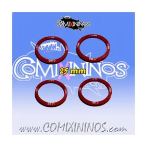 Кольца с характеристикой снижения навыка диаметром 25 мм — темно-красные, Fantasy Football Miniatures - Accessories (28mm)