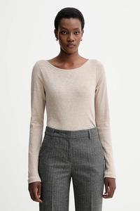 Хлопковый лонгслив Marc O'Polo, бежевый