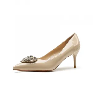 QITUMAUL Женские туфли на высоком каблуке - телесные[Высота каблука 6,5 см], цвет Nude[Heel Height 6.5cm]