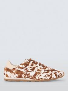 Французские замшевые кроссовки Sporty Runner с принтом Fawn John Lewis, Brown/White