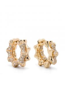 Серьги Eddie Borgo DOUBLE PAVE BAMBU HOOPS, золотой